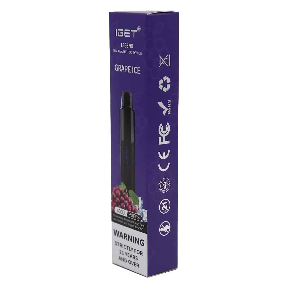 Grape Ice - IGET Legend 4000 Disposable Vape at PuffingNow