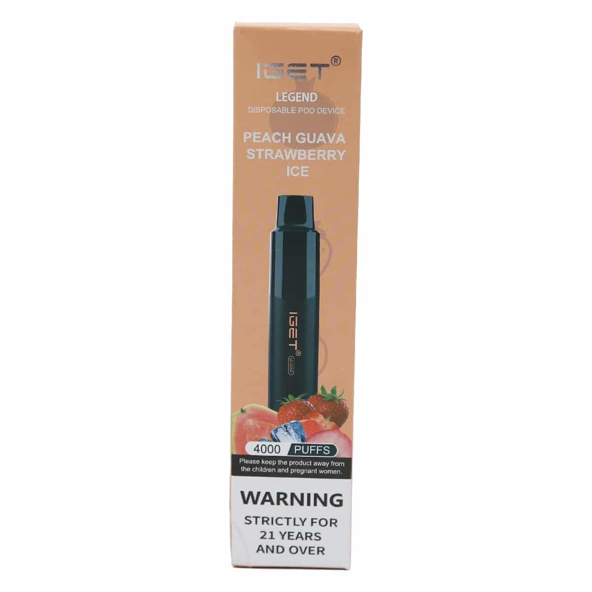 IGET Legend 4000 - Peach Guava Strawberry Ice Disposable Vape at PuffingNow