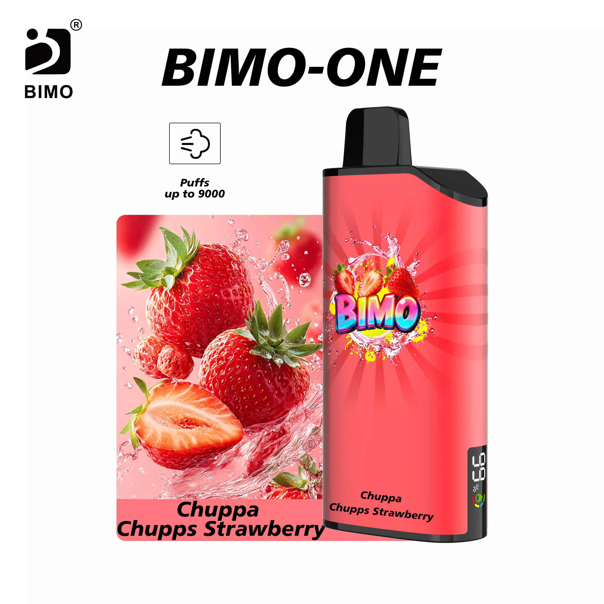 Chuppa Chupps Strawberry - BIMO ONE 9000 Disposable Vape at PuffingNow