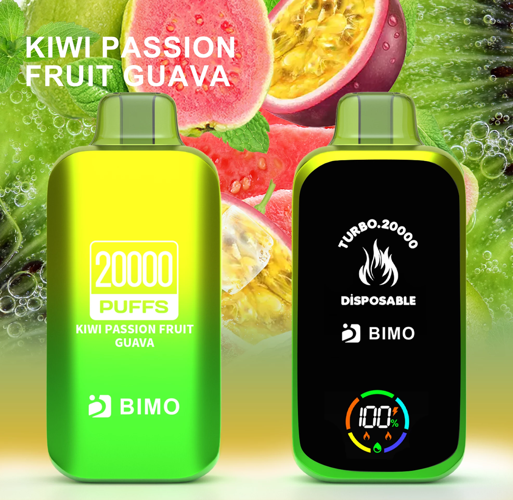 Passion Fruit Kiwi Guava - BIMO Turbo 20000 Disposable Vape at PuffingNow
