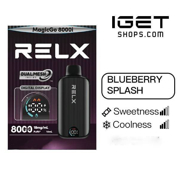 RELX Magicgo i8000 Blueberry Splash - Disposable Vape at PuffingNow