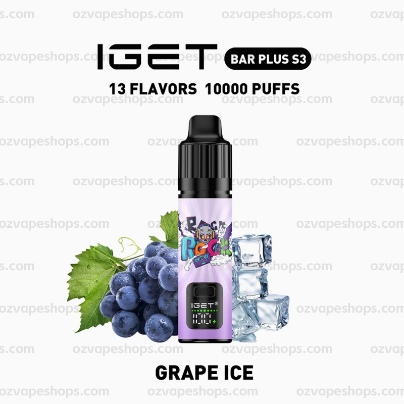 Grape Ice - IGET Bar Plus S3 Kit Disposable Vape at PuffingNow