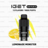 Lemonade Monster - IGET Bar Plus S3 Pod Disposable Vape at PuffingNow