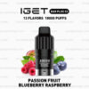 IGET Bar Plus S3 Pod - Passion Fruit Blueberry Raspberry Disposable Vape at PuffingNow