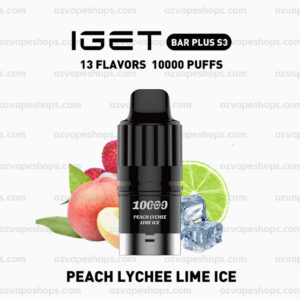 Peach Lychee Lime Ice - IGET Bar Plus S3 Pod Disposable Vape at PuffingNow