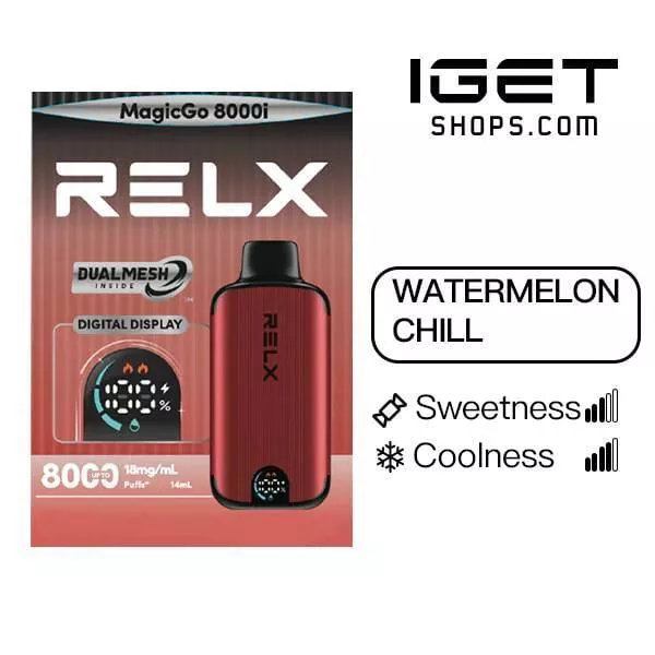 Watermelon Chill - RELX Magicgo i8000 Disposable Vape at PuffingNow